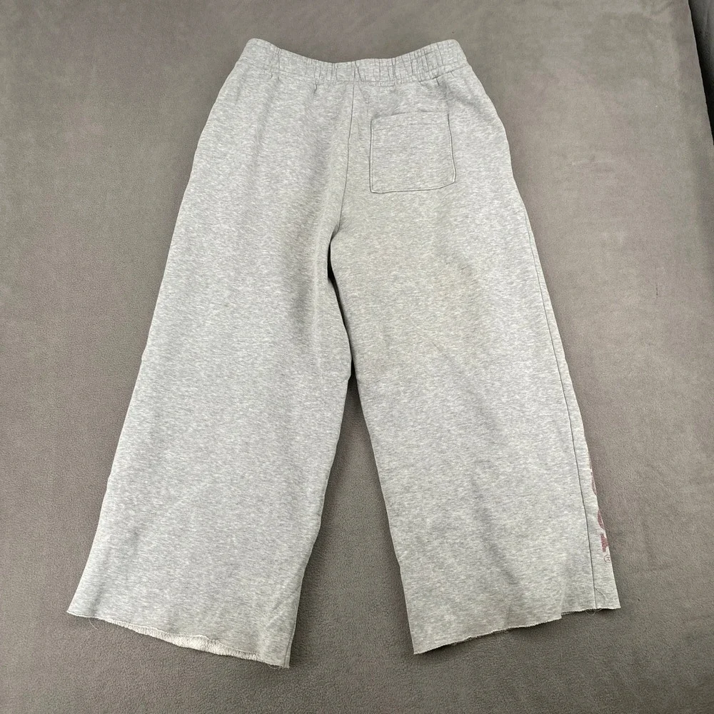 Vintage 90s Budweiser Gray Wide Leg Sweatpants Raw Hem Graphic Logo Small
